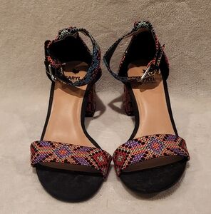 Farylrobin Colorful Patterned Woven Heels Worn 1x